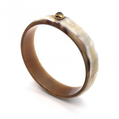 Jonc en corne claire 15mm serti...