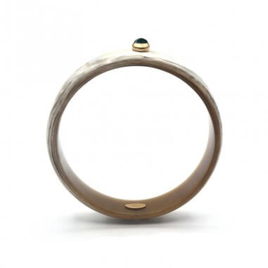 Jonc en corne claire 15mm serti...