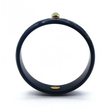 Jonc en corne foncée 15mm serti...