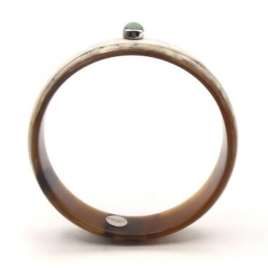 Jonc en corne claire 15mm serti...