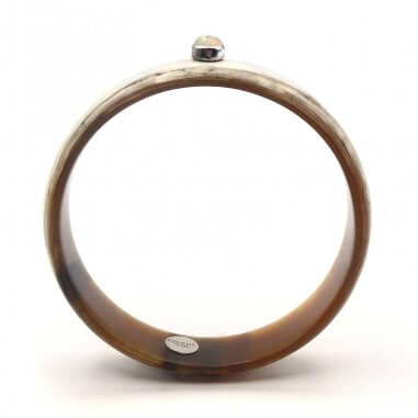 Jonc en corne claire 15mm serti...