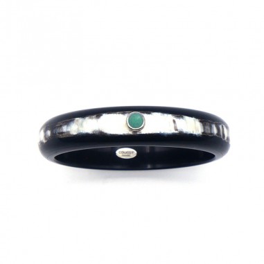 Jonc en corne foncée 15mm serti...