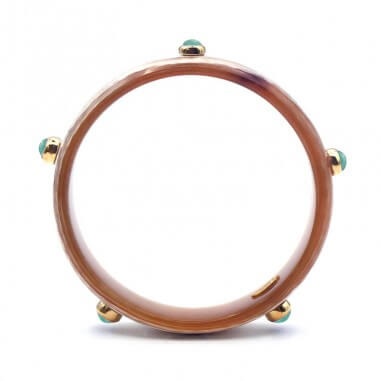 Jonc en corne claire 15mm serti...