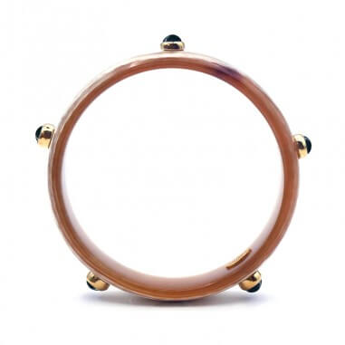 Jonc en corne claire 15mm serti...