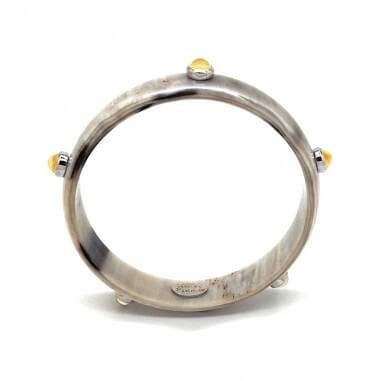 Bangle in clear horn 15mm set in...