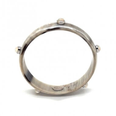 Bangle in clear horn 15mm set in...