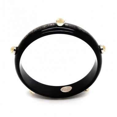 Jonc en corne foncée 15mm serti...