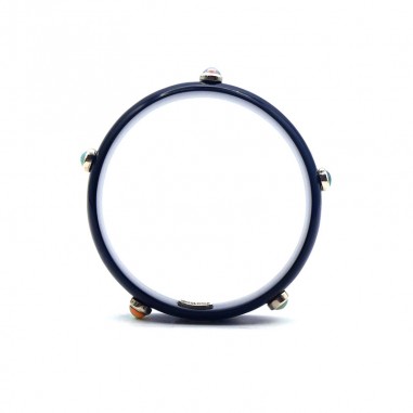 Jonc en corne foncée 15mm serti...