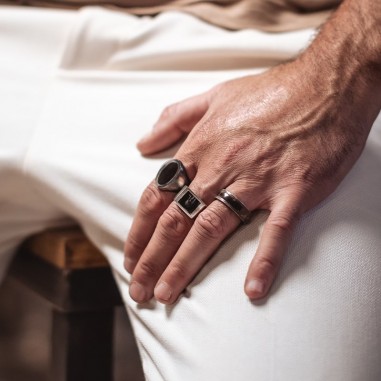 Man signet ring - Steinn