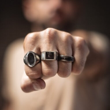 Man signet ring - Steinn