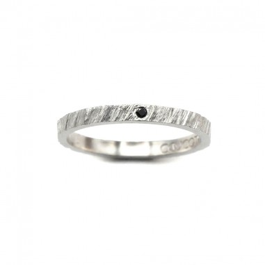 Fine diamond wedding band in silver -...