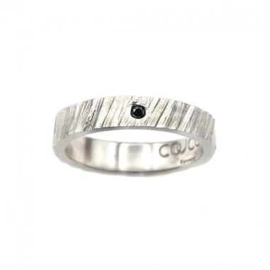 Men's wedding ring with black diamond...