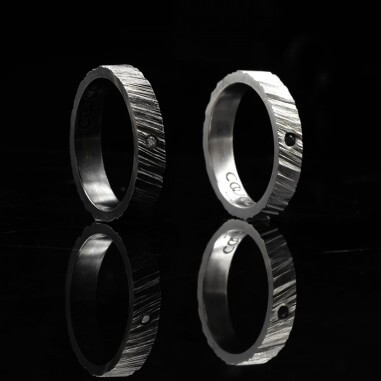 Men's white diamond wedding ring -...