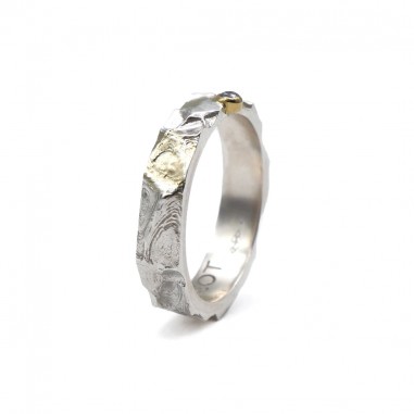 Alliance bicolore avec diamant -...