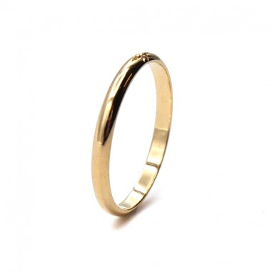 Gold star wedding band - Maïa