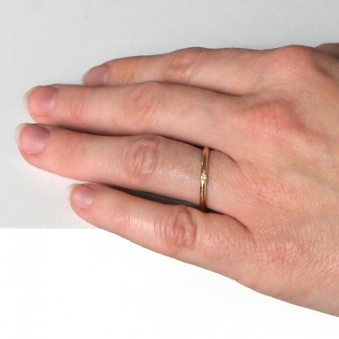 Gold star wedding band - Maïa