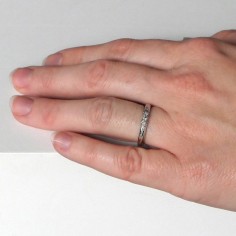 Star wedding band in white... 2