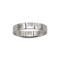 Photo sur fond blanc alliance ruban or blanc largeur 4mm vue de dessus.