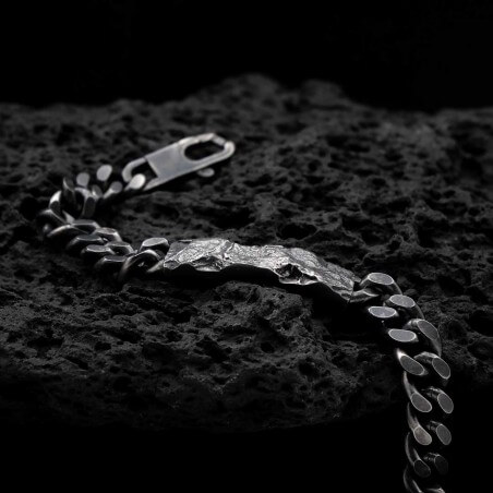 Zoom photo de la gourmette homme en argent modèle A76.