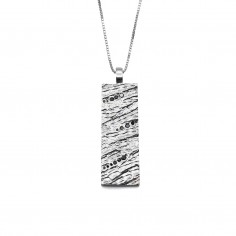 Photo sur fond blanc du collier diamant homme modèle Hypérion-L finition argent poli vue zoom.