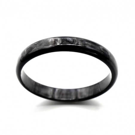 Photo sur fond blanc du jonc en corne foncée 10 mm vue plongeant.