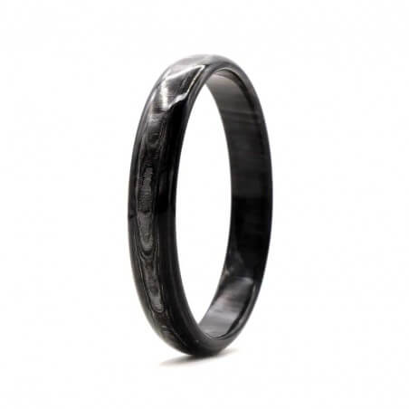 Photo sur fond blanc du jonc en corne foncée 10 mm vue trois quart.