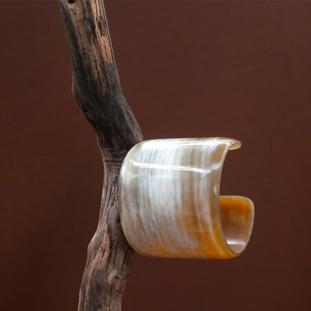 Photo mood sur branche de bois de la manchette en corne claire.