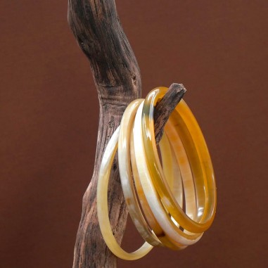 Photo mood sur une branche de bois de 5 joncs en corne claire 5 mm.