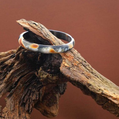 Photo mood sur une branche de bois du jonc en corne foncée 10 mm.