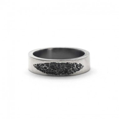 Original men's hematite wedding ring - L