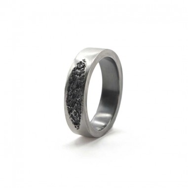 Original men's hematite wedding ring - L