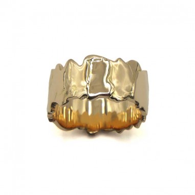 Photo sur fond blanc de la bague moderne femme modèle Hélios vue de dessus.