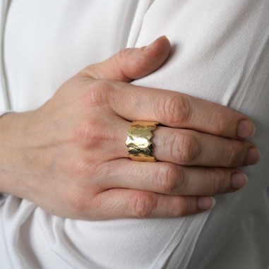 Wide gold ring - Helios XL