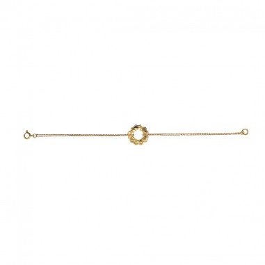 Photo sur fond blanc bracelet chaine femme Hélios vue allongé.