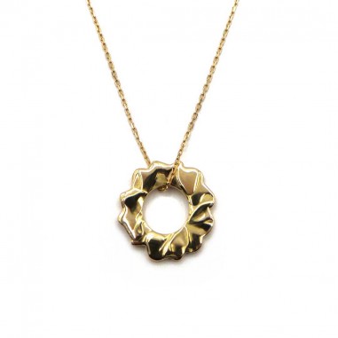 Zoom photo du collier soleil or.