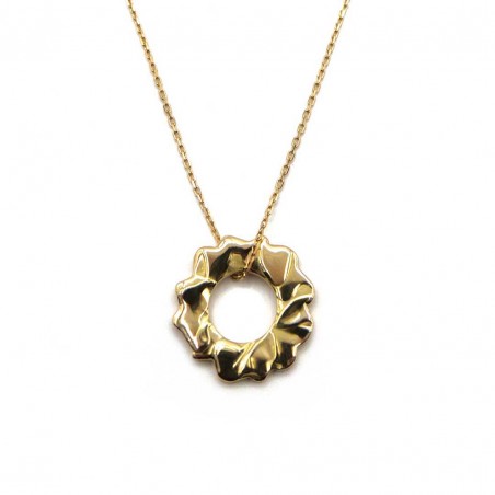 Zoom photo du collier soleil or.