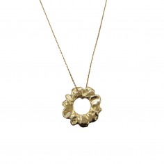 Zoom photo du pendentif soleil or.