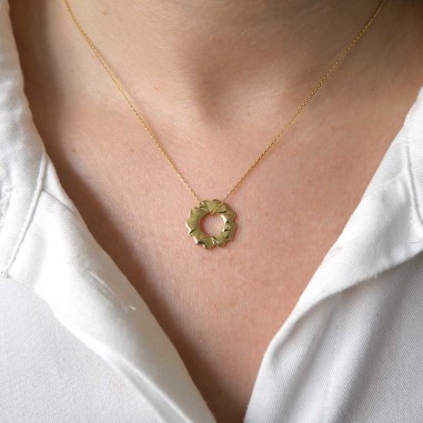 Gold sun necklace - M