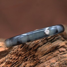 Jonc en corne foncée 10mm...