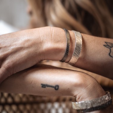 Tungst-N-S silver cuff-bracelet