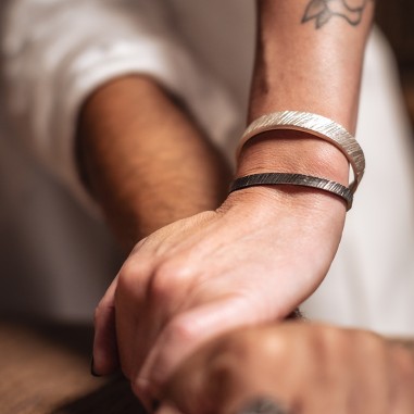 Manchette en argent Tungstène - S