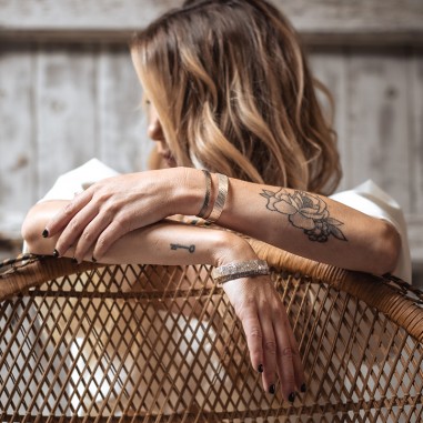 Tungst-N-L silver cuff-bracelet