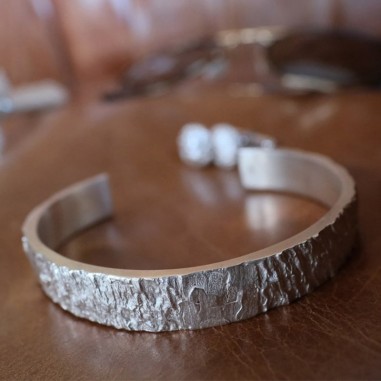 Men's Hyper-IO-L silver cuff-bracelet