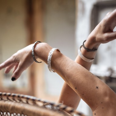 Hyper-IO-S silver cuff-bracelet