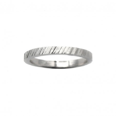 Photo sur fond blanc de l’alliance platine originale modèle Tungstène vue de dessus.