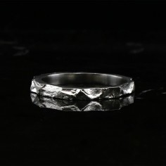 Photo sur fond blanc de l’alliance platine originale modèle A76 vue de devant. 2