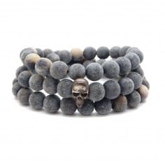 Triple bracelet- 1 beads skull