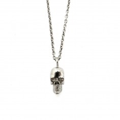 Silver skull necklace - S