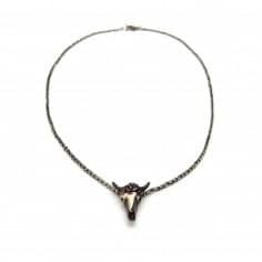 Silver buffalo necklace - S