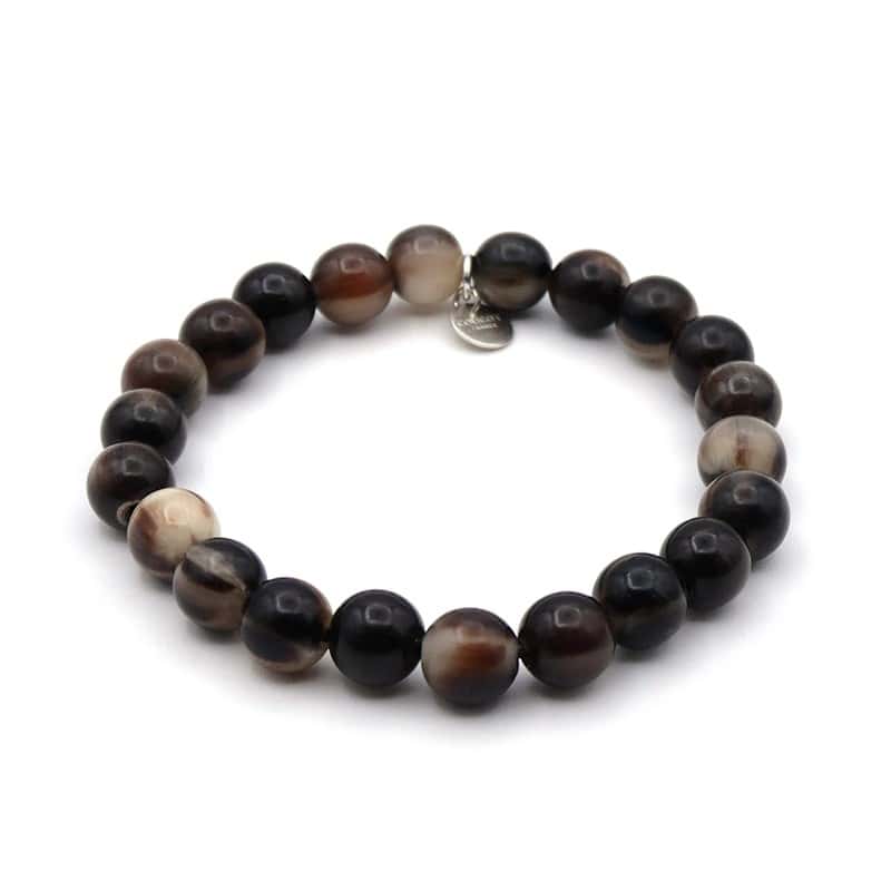 Bracelet perles en corne 10mm - Alvin